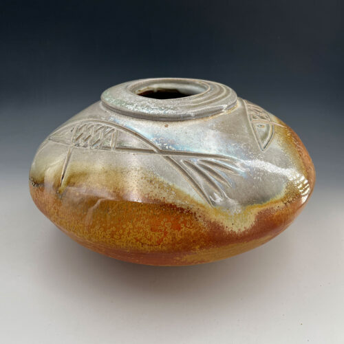 Incised Vase (Three fish)
